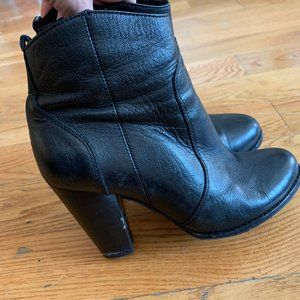 Joie Black Leather Booties, Size 36.5